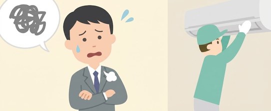 空室のエアコン工事の立会に頭を悩ませている管理会社の担当者