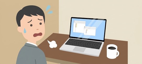 パソコンでのWeb注文に不安を感じている管理会社の担当者